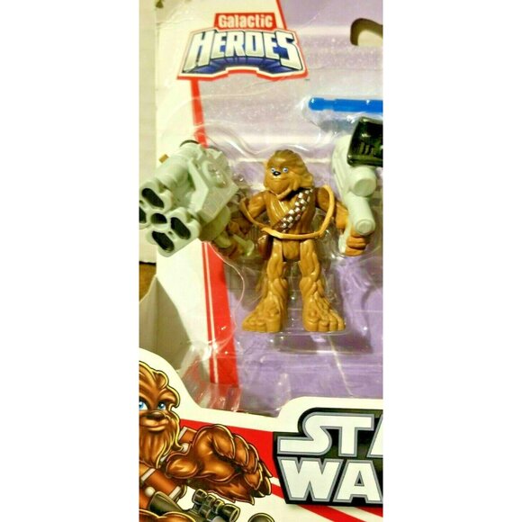 Star Wars Galactic Heroes Chewbacca & First Order TIE Pilot Hasbro Sealed - Picture 5 of 8